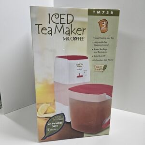 Mr. Coffee Ice Tea Maker Red TM75R 3 Qt Red Fast Brewing Iced Tea Sealed NEW